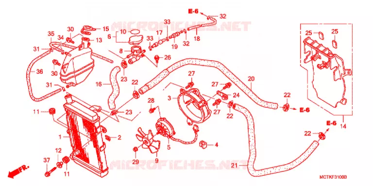 RADIATOR (FJS400A/D/FJS600A/D5-8) Honda SCOOTER 400 SILVERWING 2005  FJS400D5