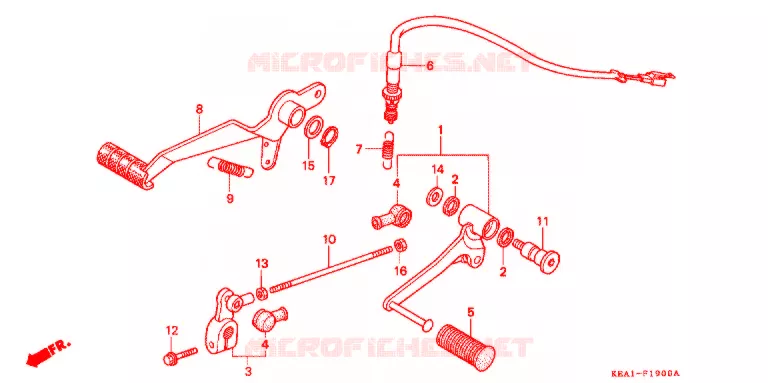 MAIN STAND - BRAKE PEDAL Honda MOTO 250 HORNET 2007  CB250F7