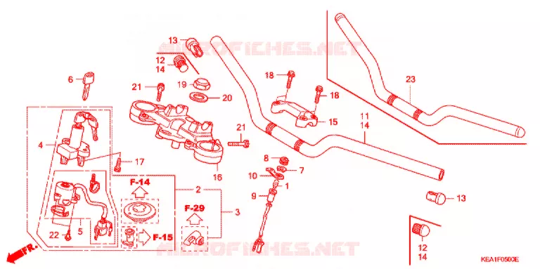 HANDLE PIPE/TOP BRIDGE (2) Honda MOTO 250 HORNET 1996  CB250FT