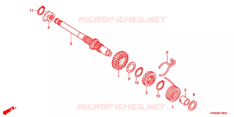 KICKSTARTER AXLE Honda MOTO 110 WAVE 2017  AFP110CRFG