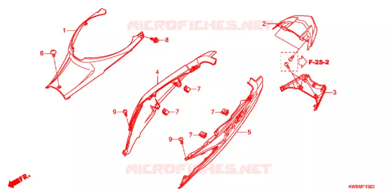 REAR COWL (AFP110CSFG/AFP110CRFG) Honda MOTO 110 WAVE 2017  AFP110CRFG