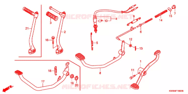 PEDAL - KICK Honda MOTO 110 WAVE 2016  AFP110CSFG