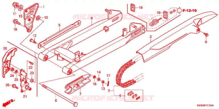 SWINGARM - CHAIN CASE Honda MOTO 110 WAVE 2017  AFP110CSFG