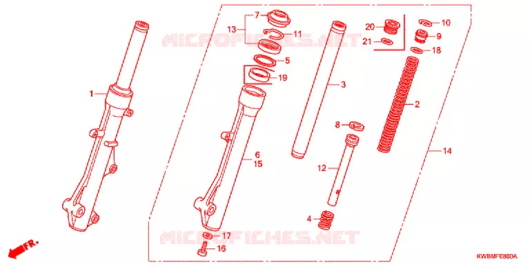 FRONT FORK Honda MOTO 110 WAVE 2011  AFP110KCSB