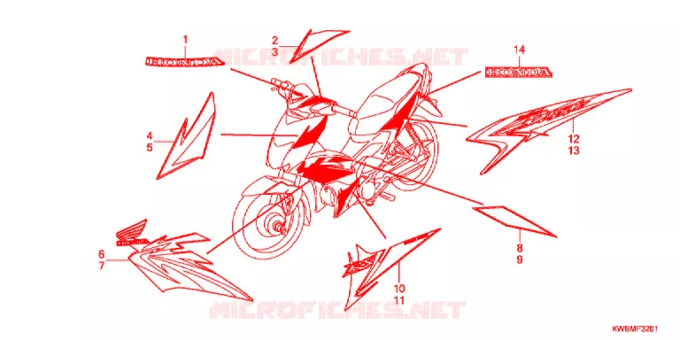 STICKERS (AFP110KCSB) Honda MOTO 110 WAVE 2011  AFP110KCSB