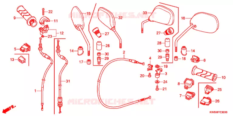 SWITCH -  CABLES - LEVERS - GRIPS - MIRRORS Honda MOTO 110 WAVE 2011  AFP110KCSB