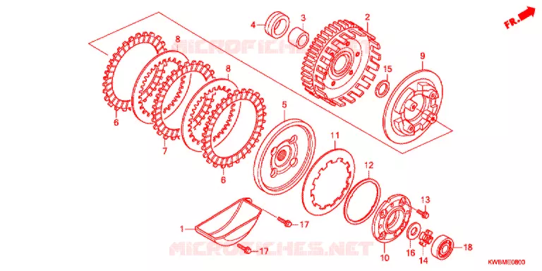 CLUTCH (F.C.C.) (1) Honda MOTO 110 WAVE 2011  AFP110MCSB