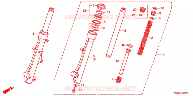 FRONT FORK Honda MOTO 110 WAVE 2012  AFP110MCSB