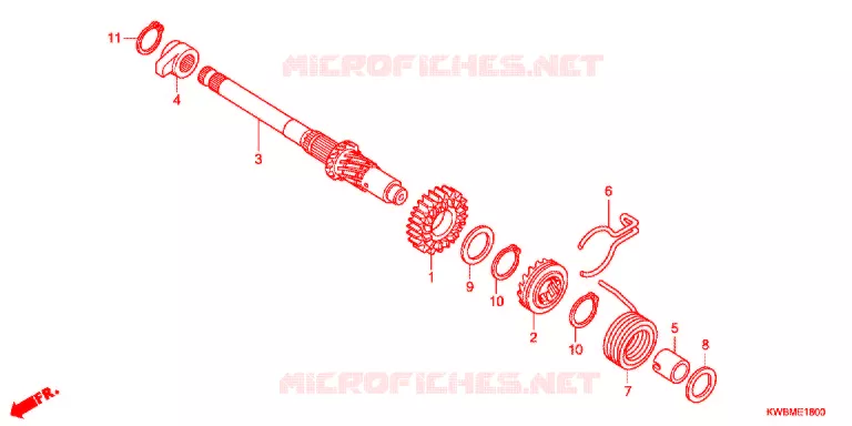 KICKSTARTER AXLE Honda MOTO 110 WAVE 2012  AFP110MCSB