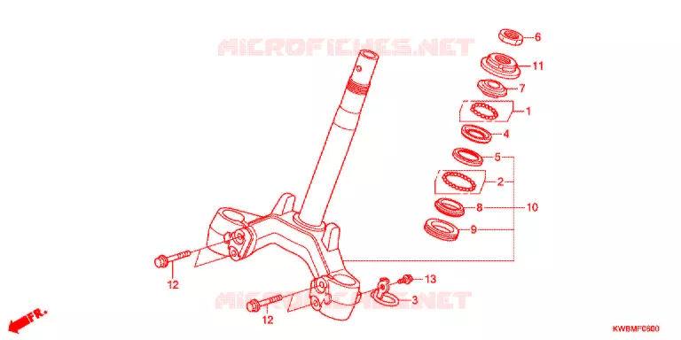 STEERING STEM Honda MOTO 110 WAVE 2011  AFP110MCSB