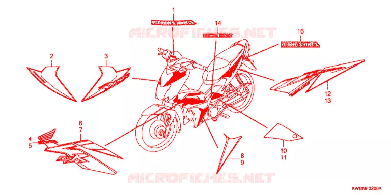 STICKERS (AFP110MCSB) Honda MOTO 110 WAVE 2011  AFP110MCSB