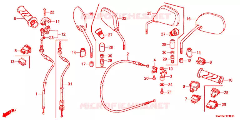SWITCH -  CABLES - LEVERS - GRIPS - MIRRORS Honda MOTO 110 WAVE 2011  AFP110MCSB