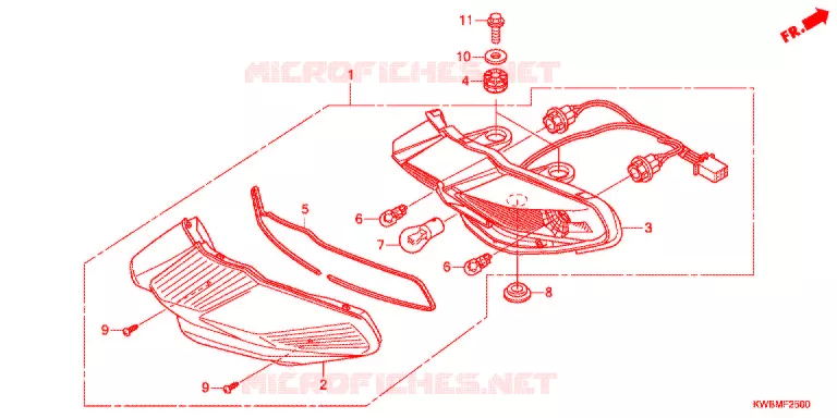 TAILLIGHTS (AFP110MCSB/C/D/AFP110KCSB) Honda MOTO 110 WAVE 2012  AFP110MCSB