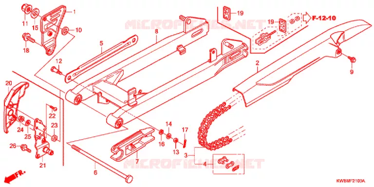SWINGARM - CHAIN CASE Honda MOTO 110 WAVE 2013  AFP110MCSD