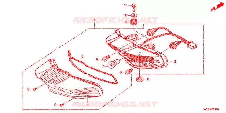 TAILLIGHTS (AFP110MCSB/C/D/AFP110KCSB) Honda MOTO 110 WAVE 2013  AFP110MCSD