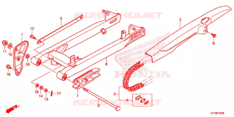 SWINGARM - CHAIN CASE Honda MOTO 110 WAVE 2016  AFS110MCSG