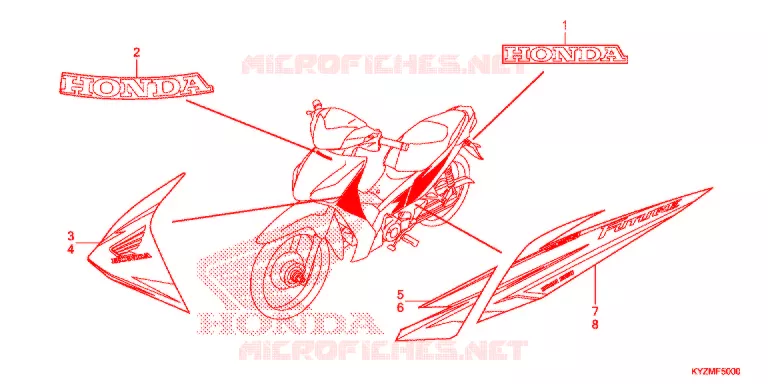 STICKERS (AFS125MSD/MCSD/MCRD) Honda MOTO 125 FUTURE 2013  AFS125MCSD