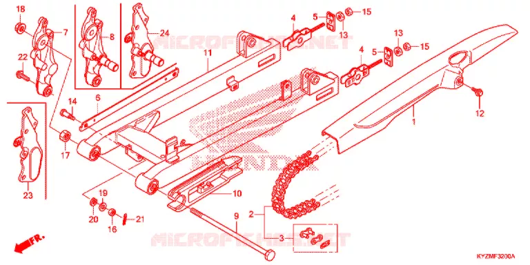SWINGARM - CHAIN CASE Honda MOTO 125 FUTURE 2012  AFS125MCSD