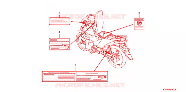 CAUTION LABEL (1) Honda MOTO 110 WAVE 2012  AFX110CSA