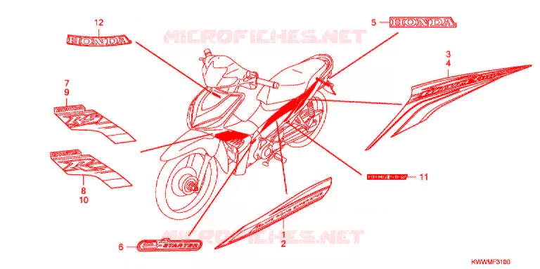 STICKERS (AFX110CSA/MCSA/SA) Honda MOTO 110 WAVE 2011  AFX110CSA
