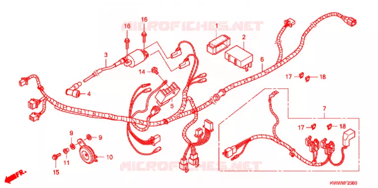WIRE HARNESS (AFX110CS/S) Honda MOTO 110 WAVE 2011  AFX110CSA