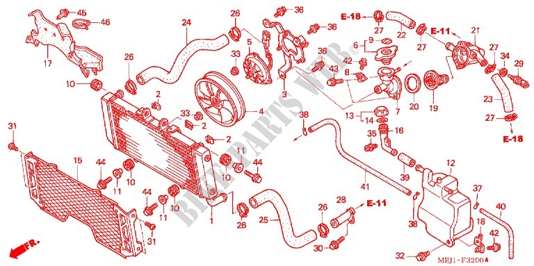 RADIATOR (CB1300/F/F1/S) for Honda CB 1300 SUPER FOUR 2003