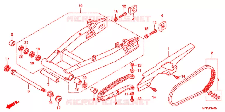 SWINGARM - CHAIN CASE Honda MOTO 1300 CB 2014  CB1300SADE