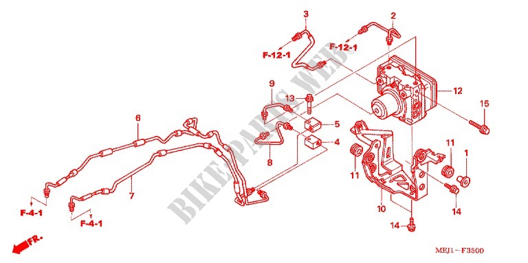 FRONT BRAKE MASTER CYLINDER   ABS MODULATOR for Honda CB 1300 SUPER BOL DOR ABS WHITE 2005