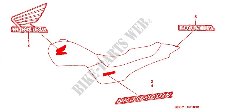STICKERS for Honda CB 250 NIGHTHAWK 2000