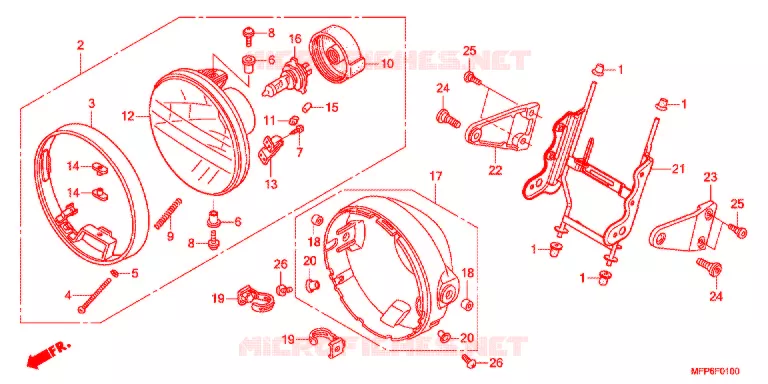HEADLIGHT Honda MOTO 1300 CB 2016  CB1300AG