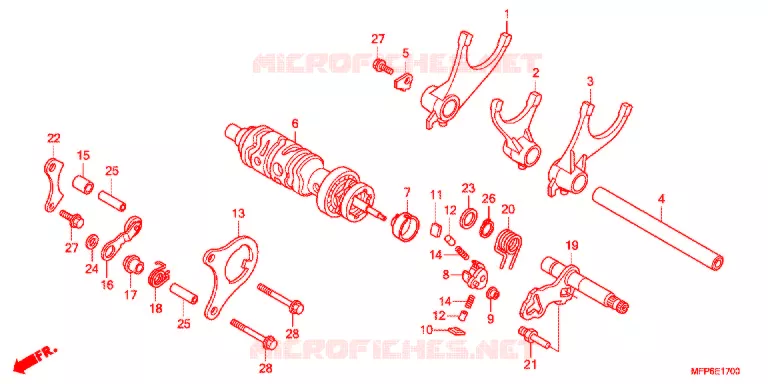 GEARSHIFT DRUM - SHIFT FORK Honda MOTO 1300 CB 2016  CB1300AG