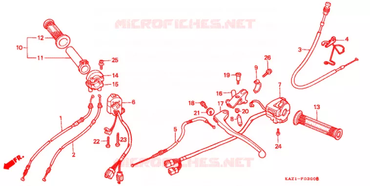 LEVER - SWITCH - CABLE (1) Honda MOTO 250 CBR 1994  CBR250RRR_II