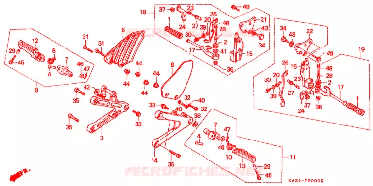 PEDAL Honda MOTO 250 CBR 1996  CBR250RRR_II