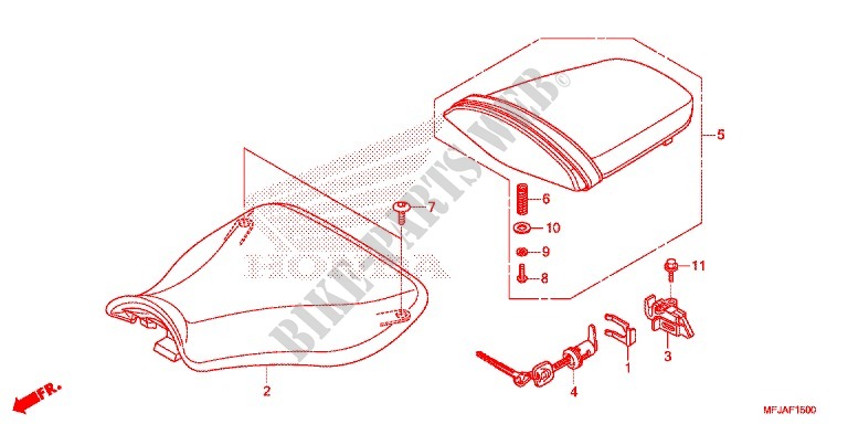 SINGLE SEAT (2) for Honda CBR 600 RR BLACK 2012