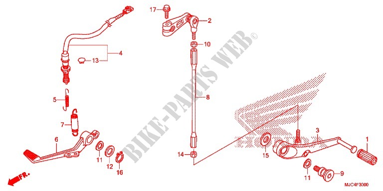 BRAKE PEDAL for Honda CBR 600 RR RED 2013