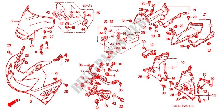 FRONT COWL (CBR900RR'00,'01/RE'01) for Honda CBR 929 RR 2001