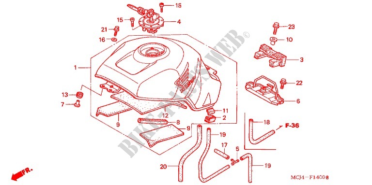 FUEL TANK (CBR900RR'00,'01/RE'01) for Honda CBR 929 RR 2001