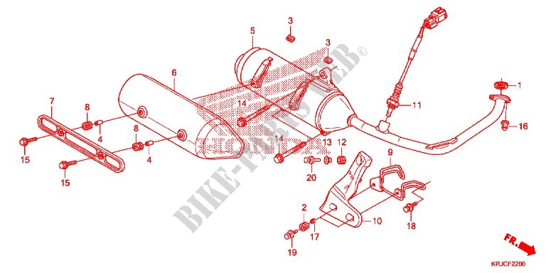 EXHAUST MUFFLER (2) for Honda S WING 125 ABS 2ED 2012