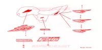 STICKERS (3) for Honda CG 125 FAN 1LA 2005