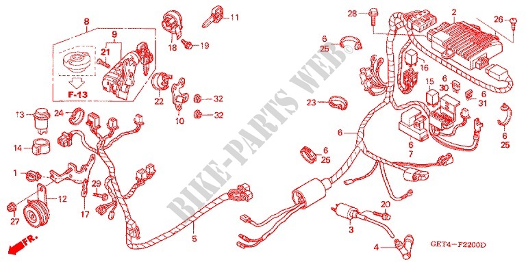 WIRE HARNESS for Honda 50 JAZZ 2004