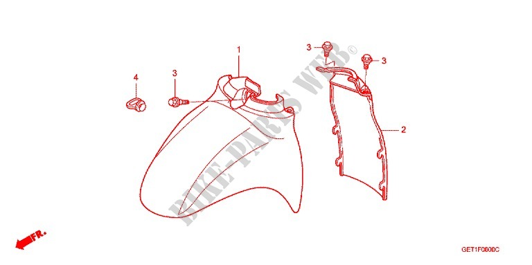 FRONT FENDER for Honda 50 CREA SCOOPY 2005