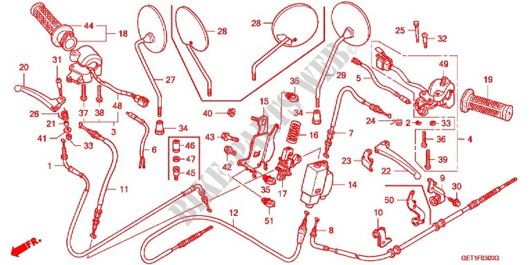 LEVER   SWITCH   CABLE (1) for Honda 50 CREA SCOOPY 2005