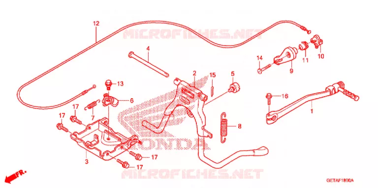 STAND - KICK STARTER ARM Honda SCOOTER 50 METRO 2006  CHF506