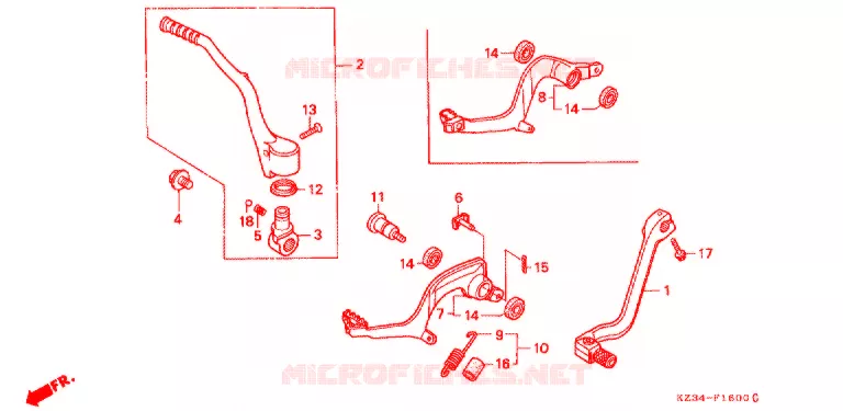 PEDAL Honda MOTO 250 CR 1996  CR250RT
