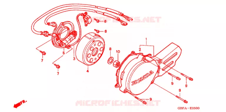 LEFT CRANKCASE COVER - ALTERNATOR (2) Honda MOTO 80 CR 2001  CR80RB1
