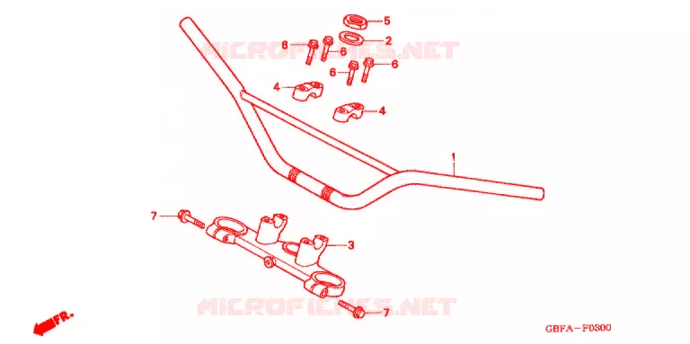 HANDLE PIPE/TOP BRIDGE (2) Honda MOTO 80 CR 2002  CR80RB2