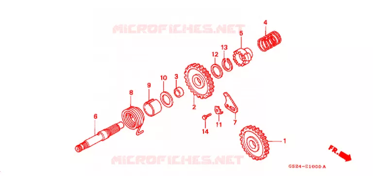 KICKSTARTER AXLE Honda MOTO 80 CR 1995  CR80RS