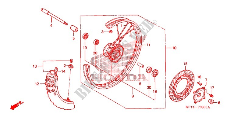 FRONT WHEEL for Honda CRF 150 F 2008