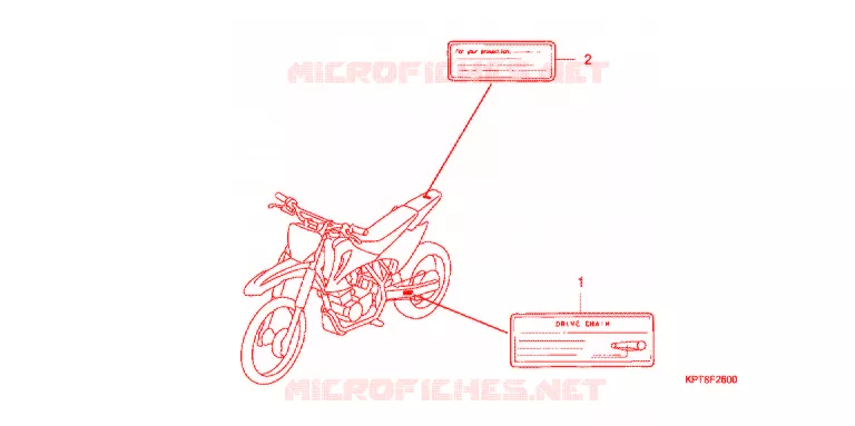 CAUTION LABEL (1) Honda MOTO 150 CRF 2012  CRF150FC