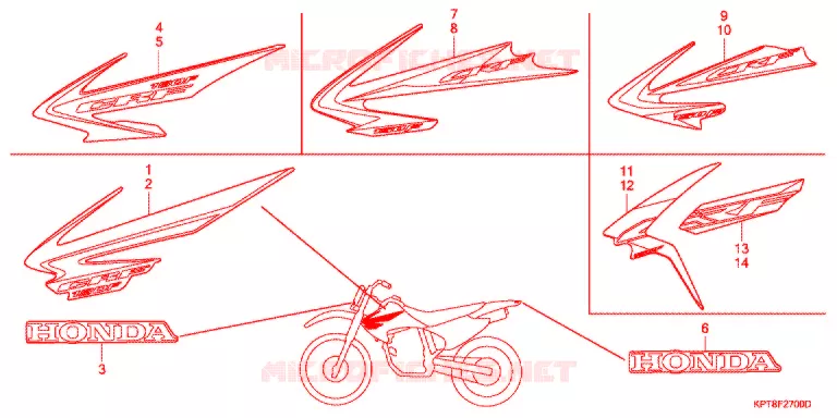 STICKERS Honda MOTO 150 CRF 2017  CRF150FF